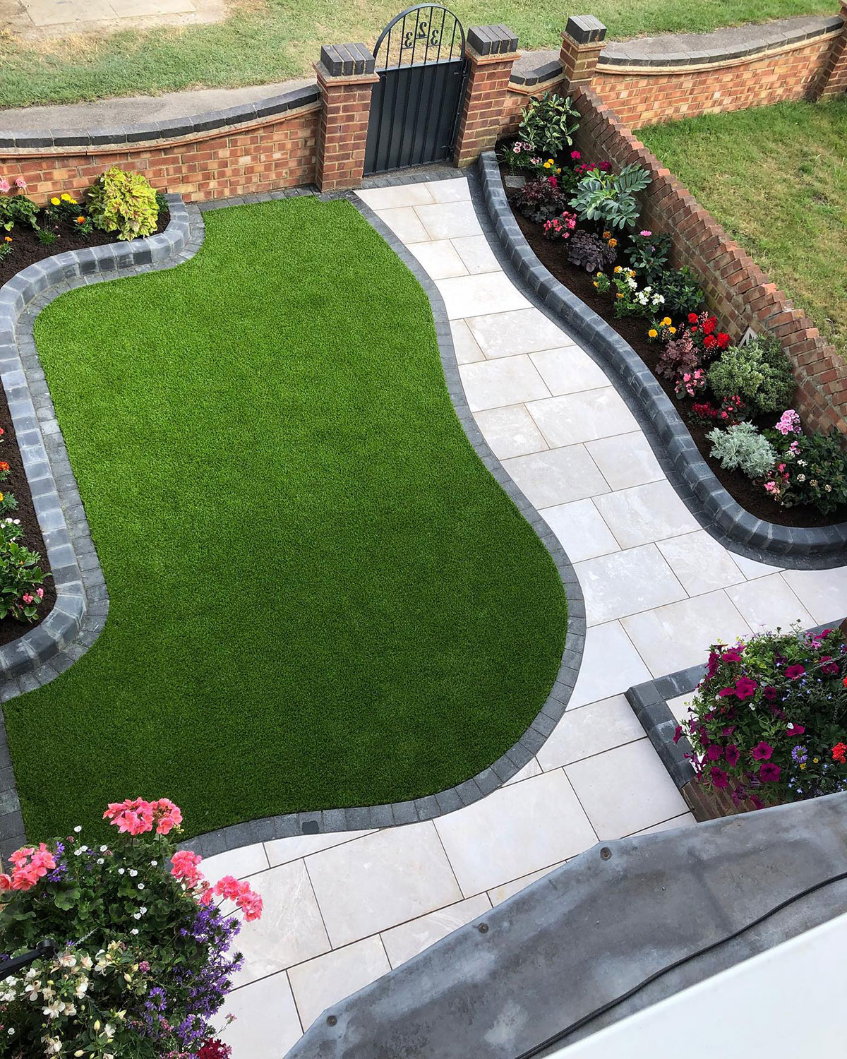 A Beautiful Artificial Grass Front Garden Project by Leading Landscapes
