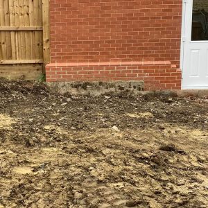 Digging out the original turf