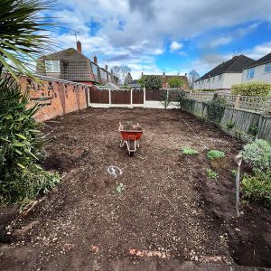 Groundworks for artifical lawn installation