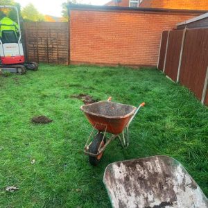 Removing old lawn for artificial grass install