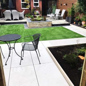 Garden furniture and artificial turf