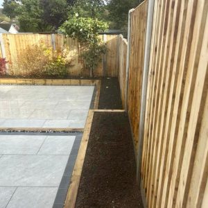 Garden fencing and paving
