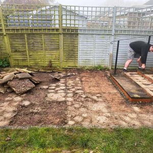 Artificial lawn laying preparatory works