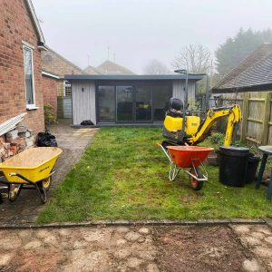 Stripping of the surface of previous garden area